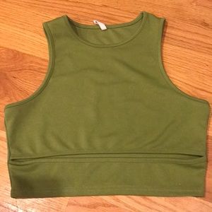 Green crop top
